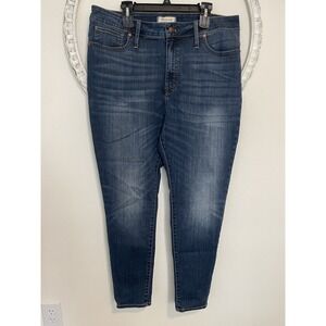 Madewell Women's Blue Jeans Curvy High Rise Skinny Medium Wash 34 X 27 Comfort